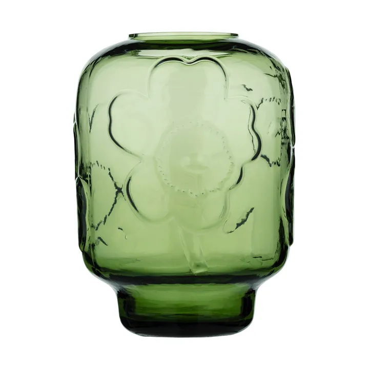 Unikko glasvas - Olive, 18 cm - Marimekko