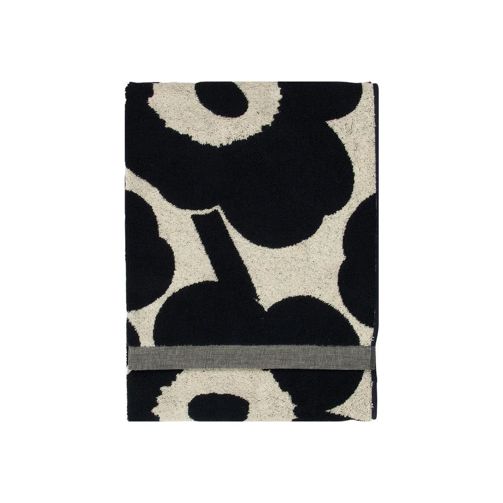 Unikko handduk naturvit-mörkblå, 70x150 cm Marimekko
