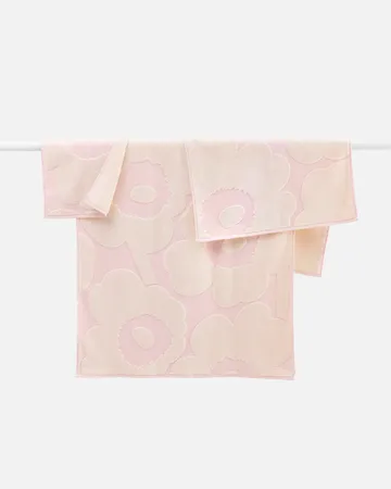 Unikko handduksset 3 delar - White-light pink - Marimekko