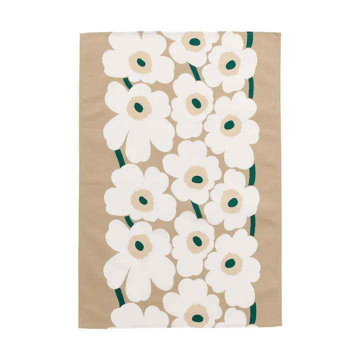 Unikko kökshandduk 47x70 cm - Sand-white-hay-emerald - Marimekko
