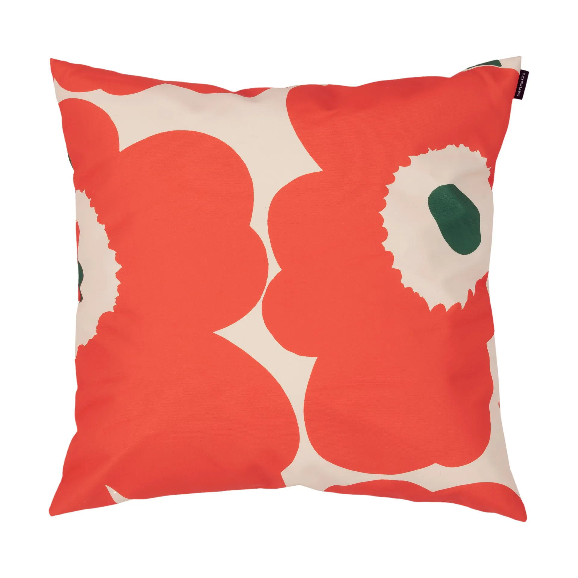 Unikko kuddfodral polyester 50x50 cm, Cotton-orange-green Marimekko