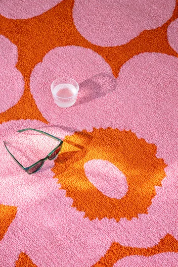 Unikko matta outdoor - Pink-orange, 160x230 cm - Marimekko
