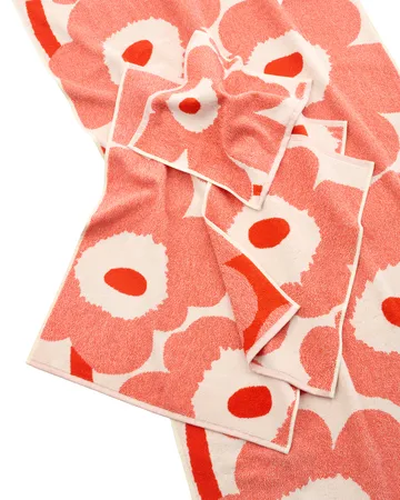 Unikko mini handduk 32x32 cm - Off white-orange red - Marimekko