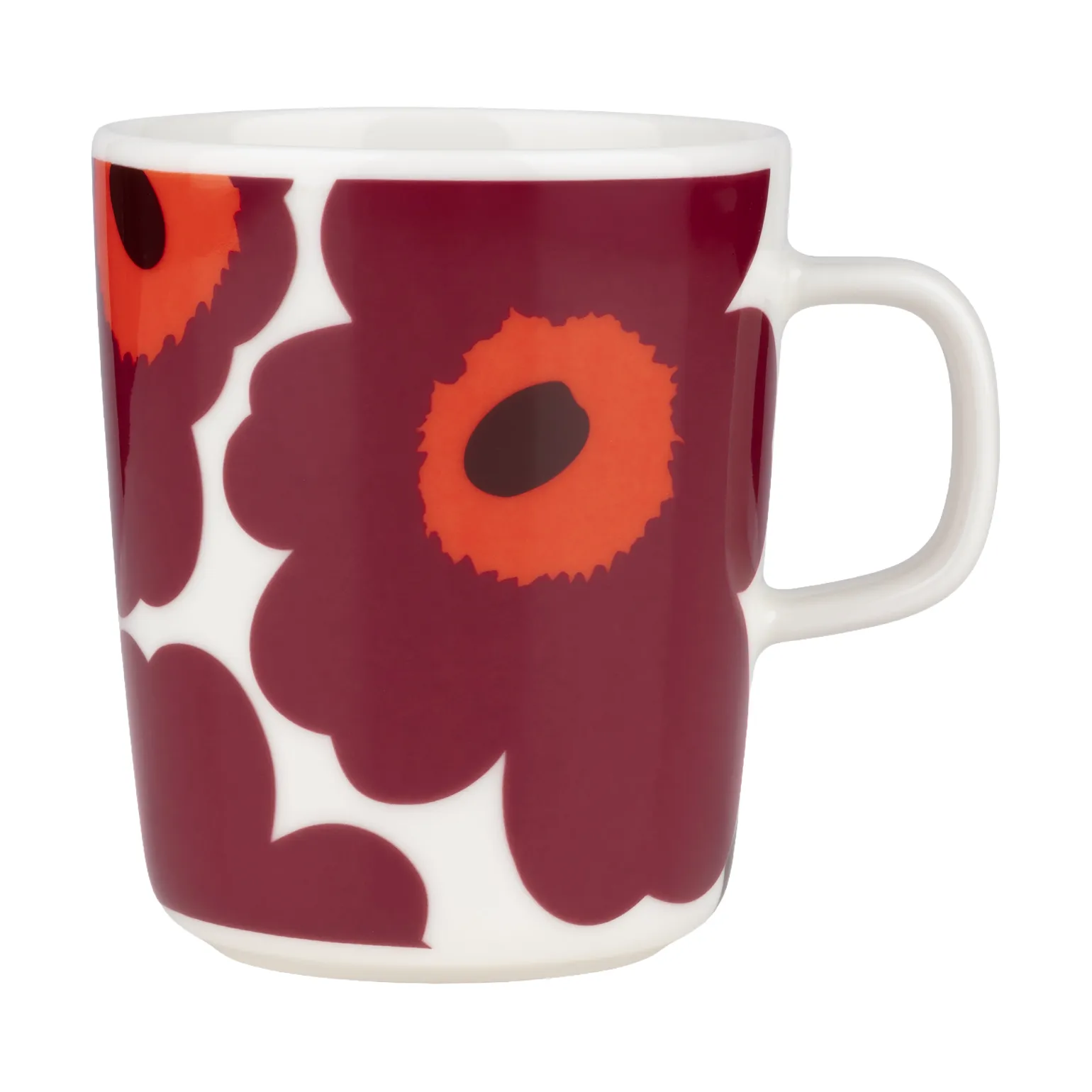 Unikko mugg 25 cl, White-burgundy-red Marimekko