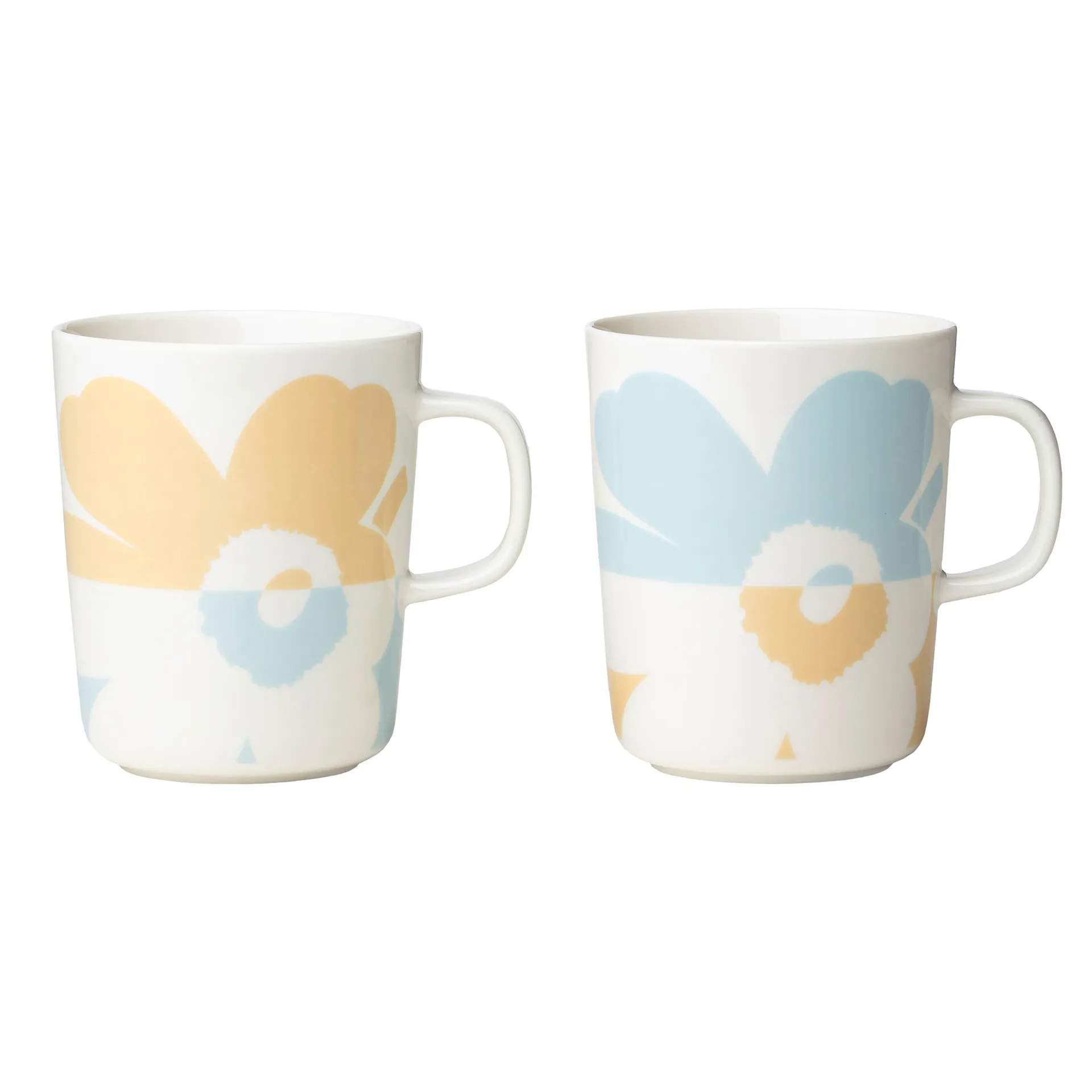 Unikko mugg 2,5 dl 2-pack, White-beige-aqua Marimekko