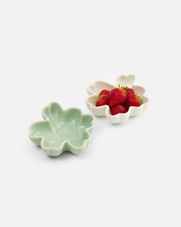 Unikko Shape skål Ø11 cm 2 delar - White-light green - Marimekko