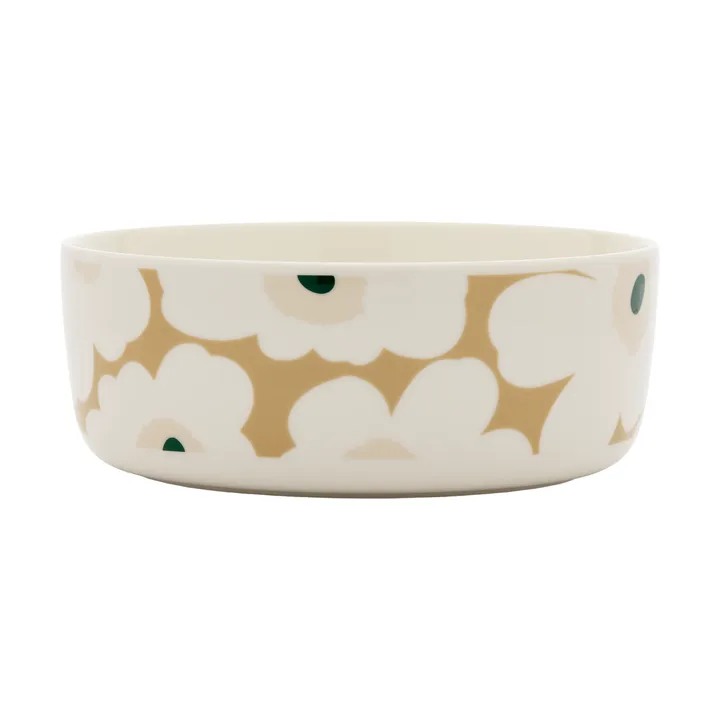 Unikko skål 1,5 l - White-beige-light sand-dark green - Marimekko