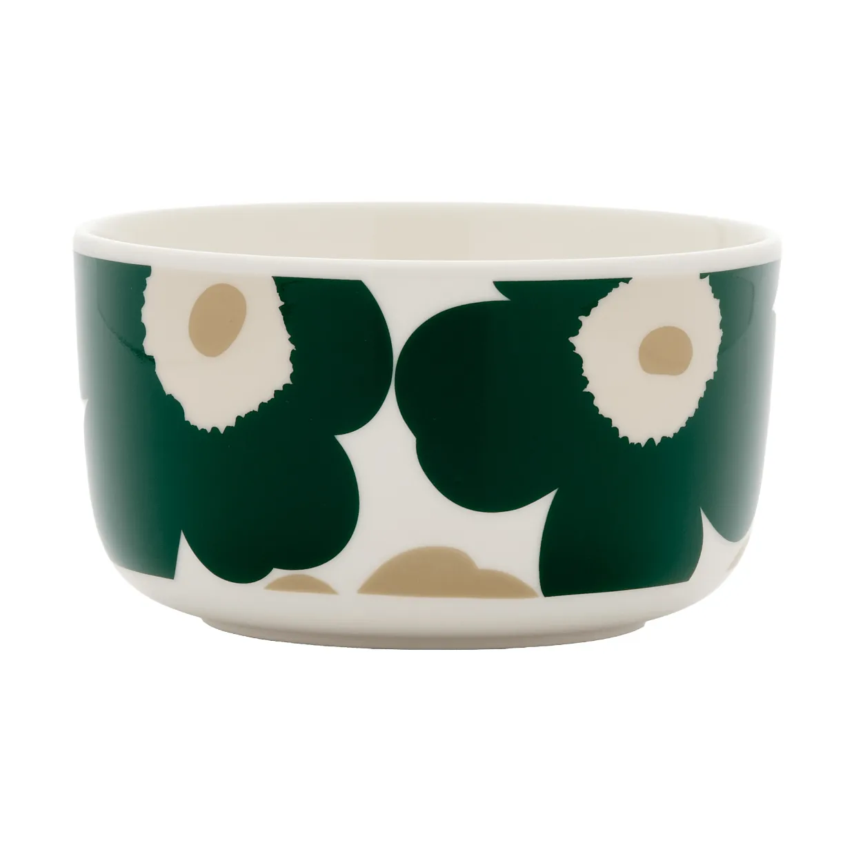 Unikko skål 5 dl, White-dark green-beige-light sand Marimekko