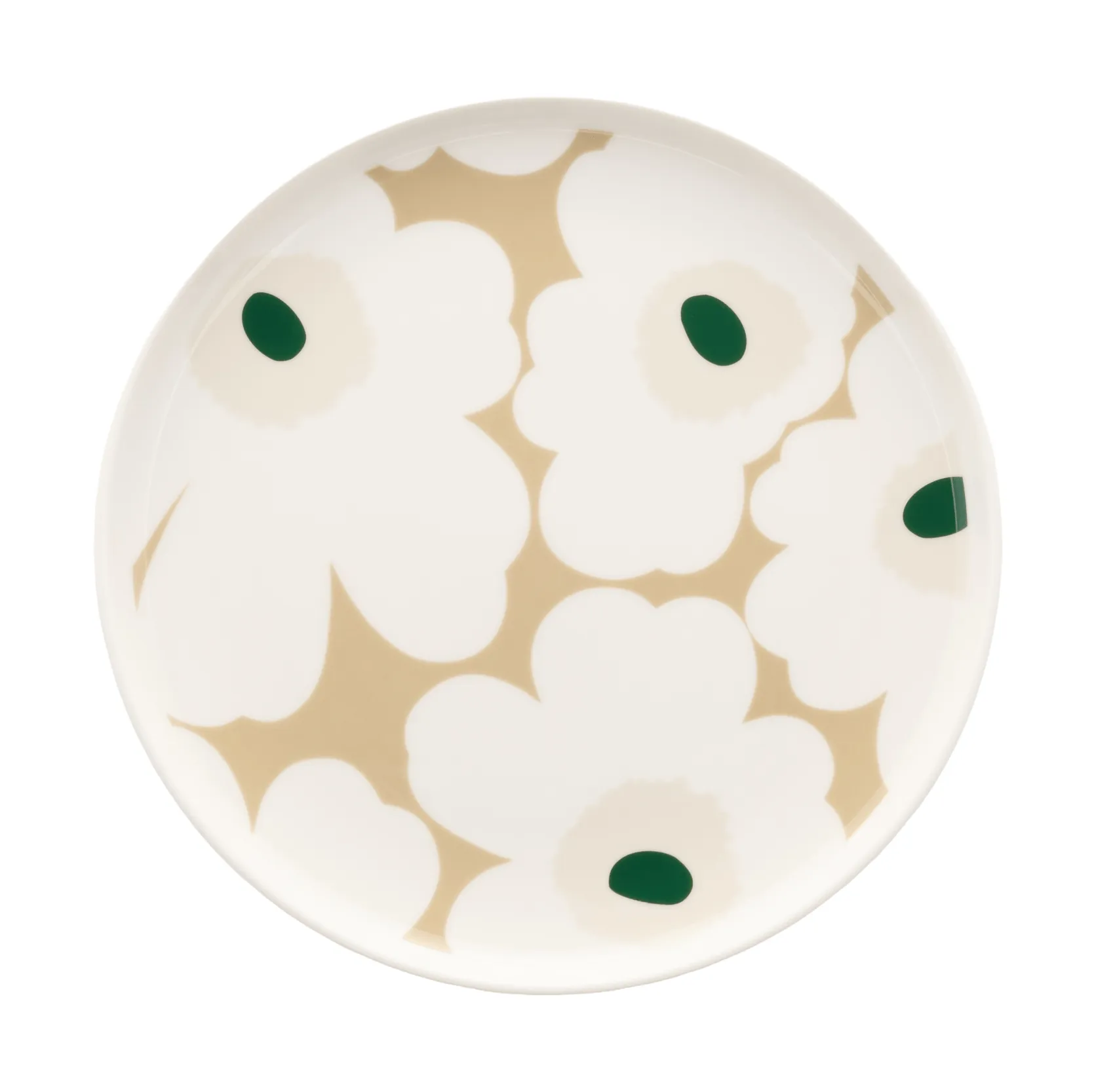 Unikko tallrik Ø20 cm, White-beige-light sand-dark green Marimekko