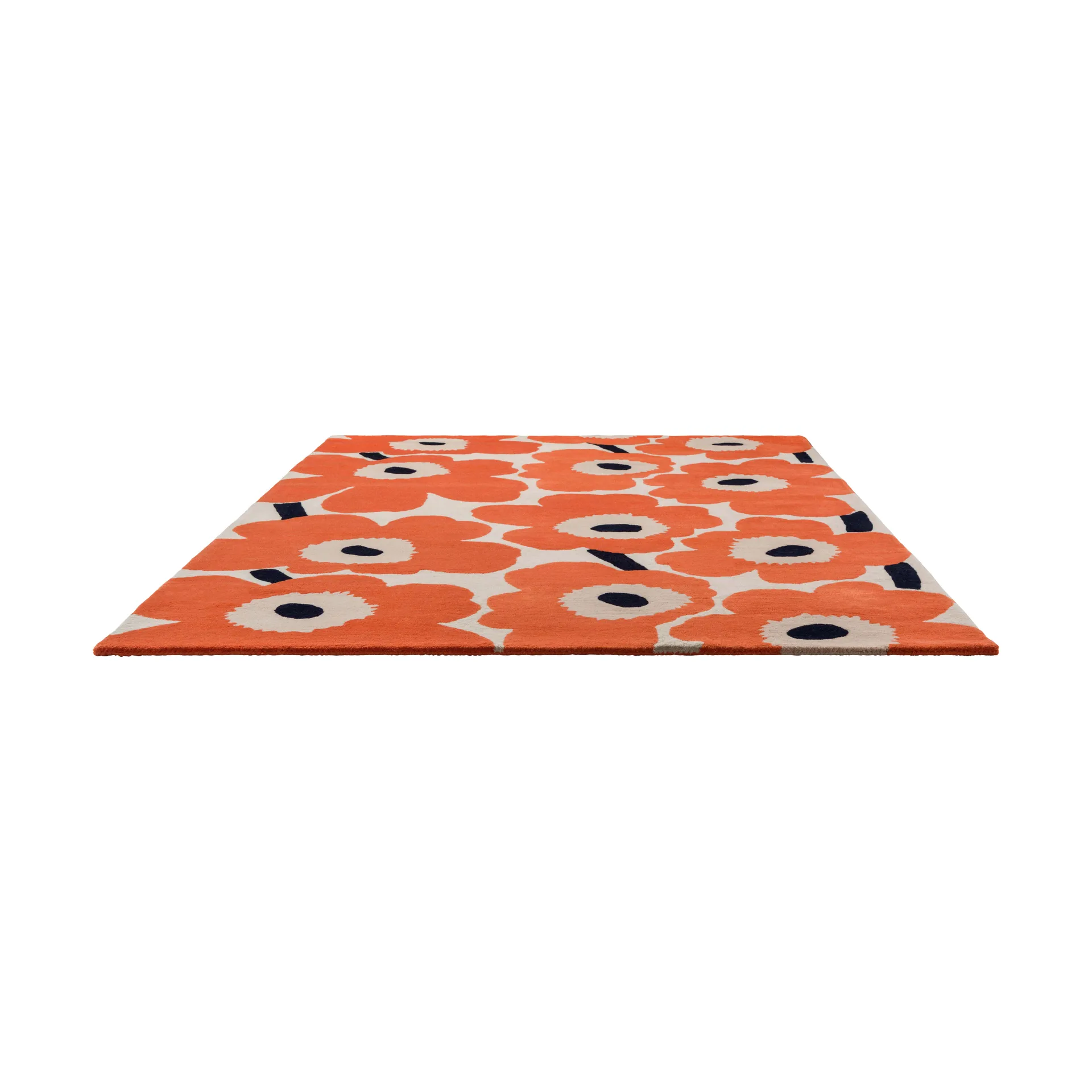 Unikko ullmatta, Orange Red, 200x280 cm Marimekko
