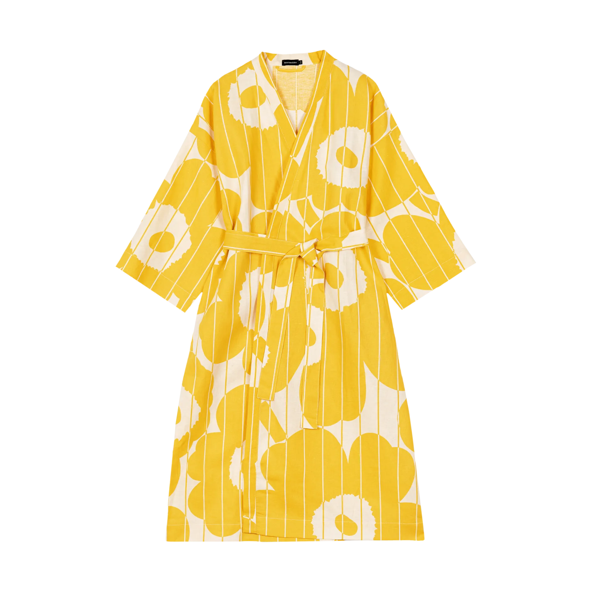 Vesi Unikko morgonrock S/M, Spring yellow-ecru Marimekko