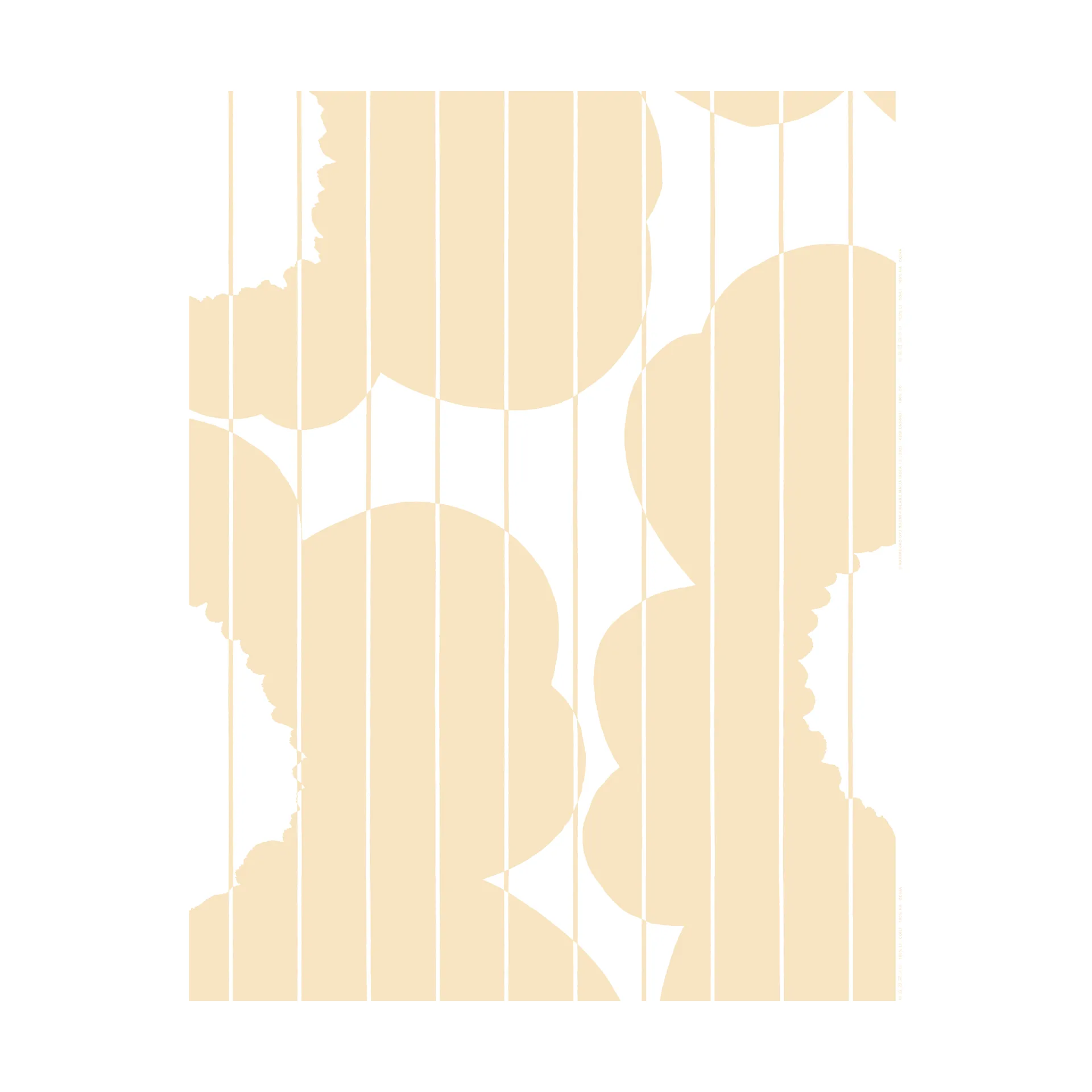 Vesi Unikko tyg bomull, White-beige Marimekko