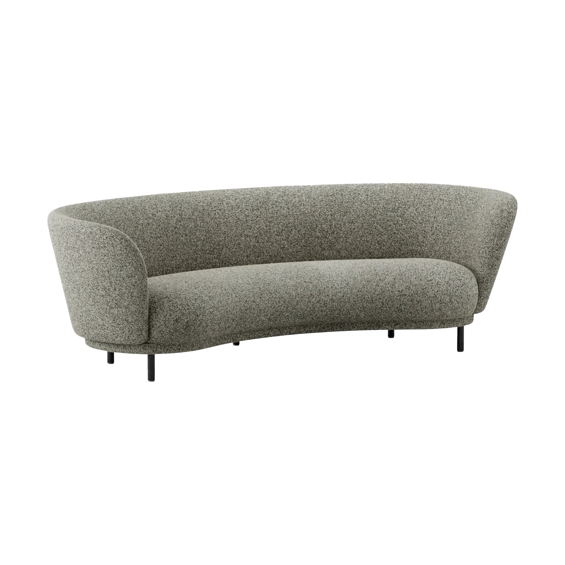 Dandy 3-sits soffa, Black oak - Kirkby Design, Spiral - 23 Monochrome Massproductions