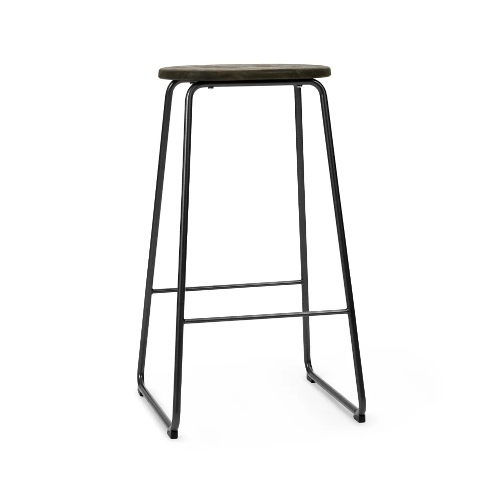 Earth barpall, coffee, h.74, svart stålstativ Mater