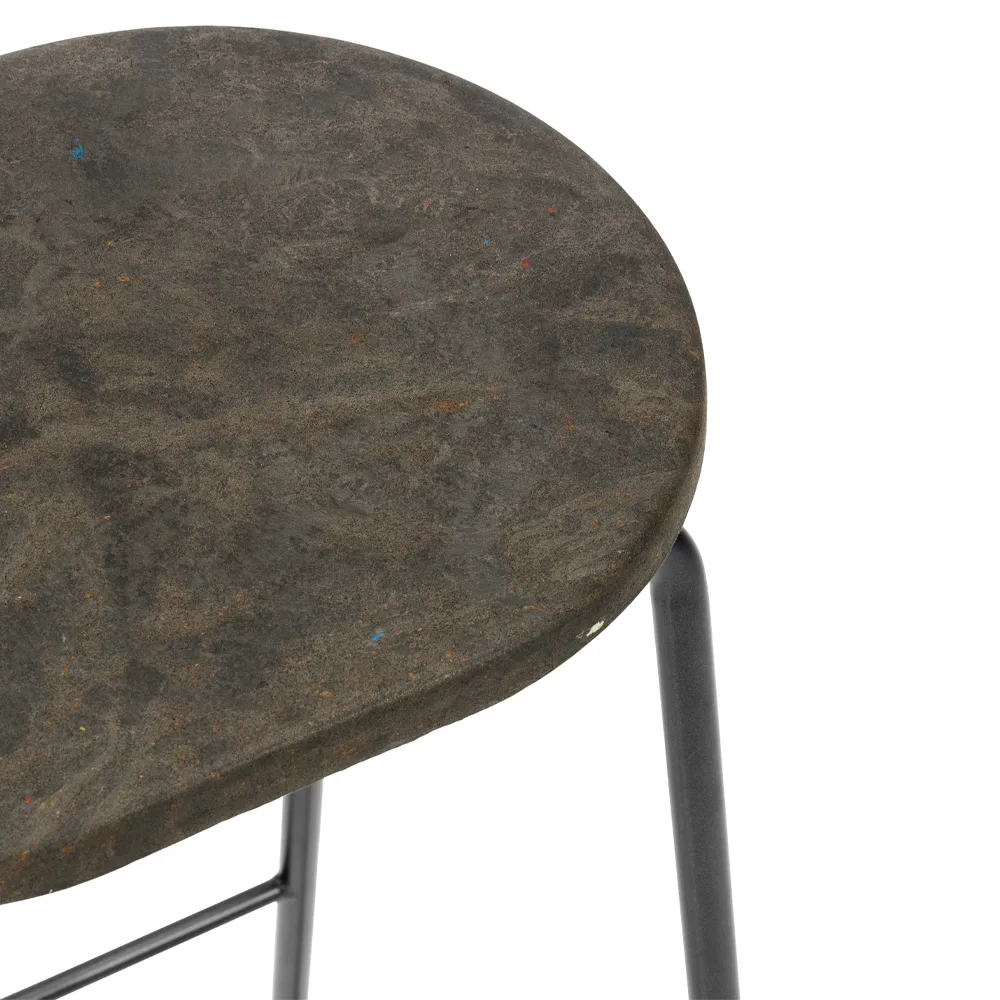 Earth barpall, coffee, h.74, svart stålstativ Mater