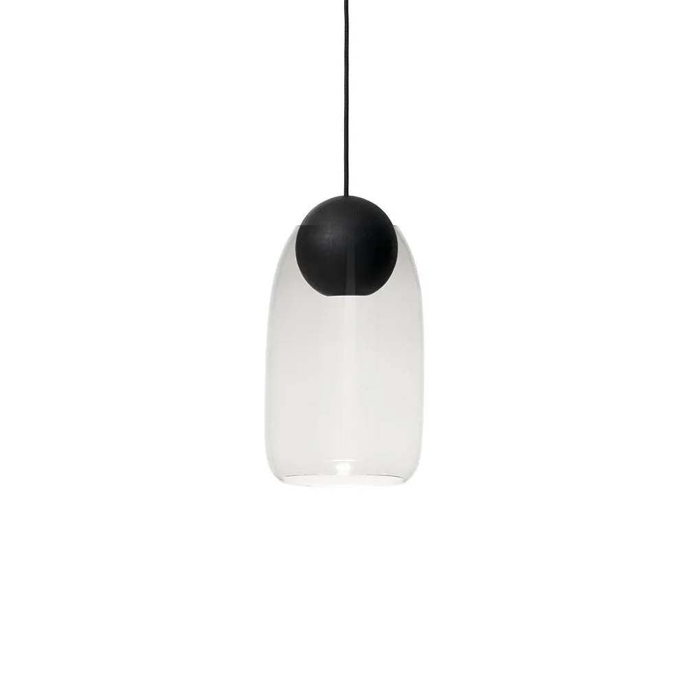 Liuku Ball pendel, Transparent, svartlackad lind Mater
