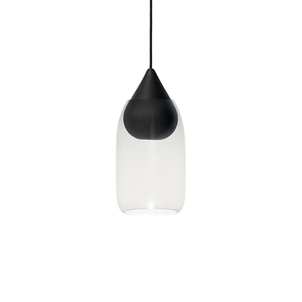 Liuku Drop pendel, transparent, svartlackad lind Mater