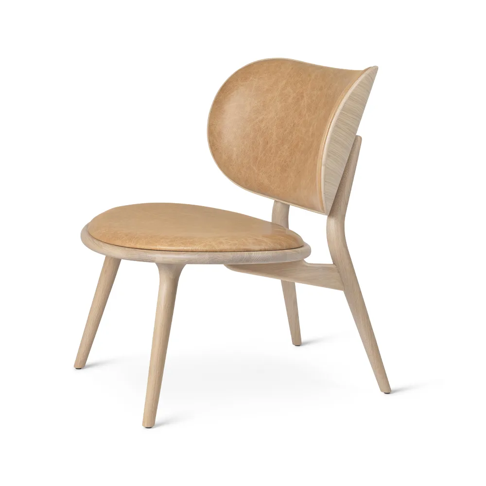 The Lounge Chair loungestol, Natural-mattlackat ekstativ Mater