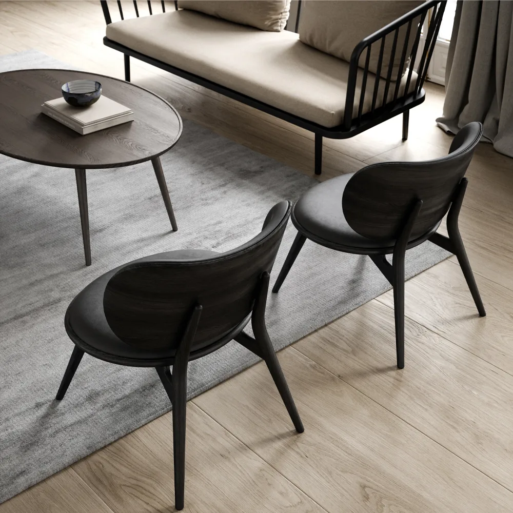 The Lounge Chair loungestol, Natural-mattlackat ekstativ Mater