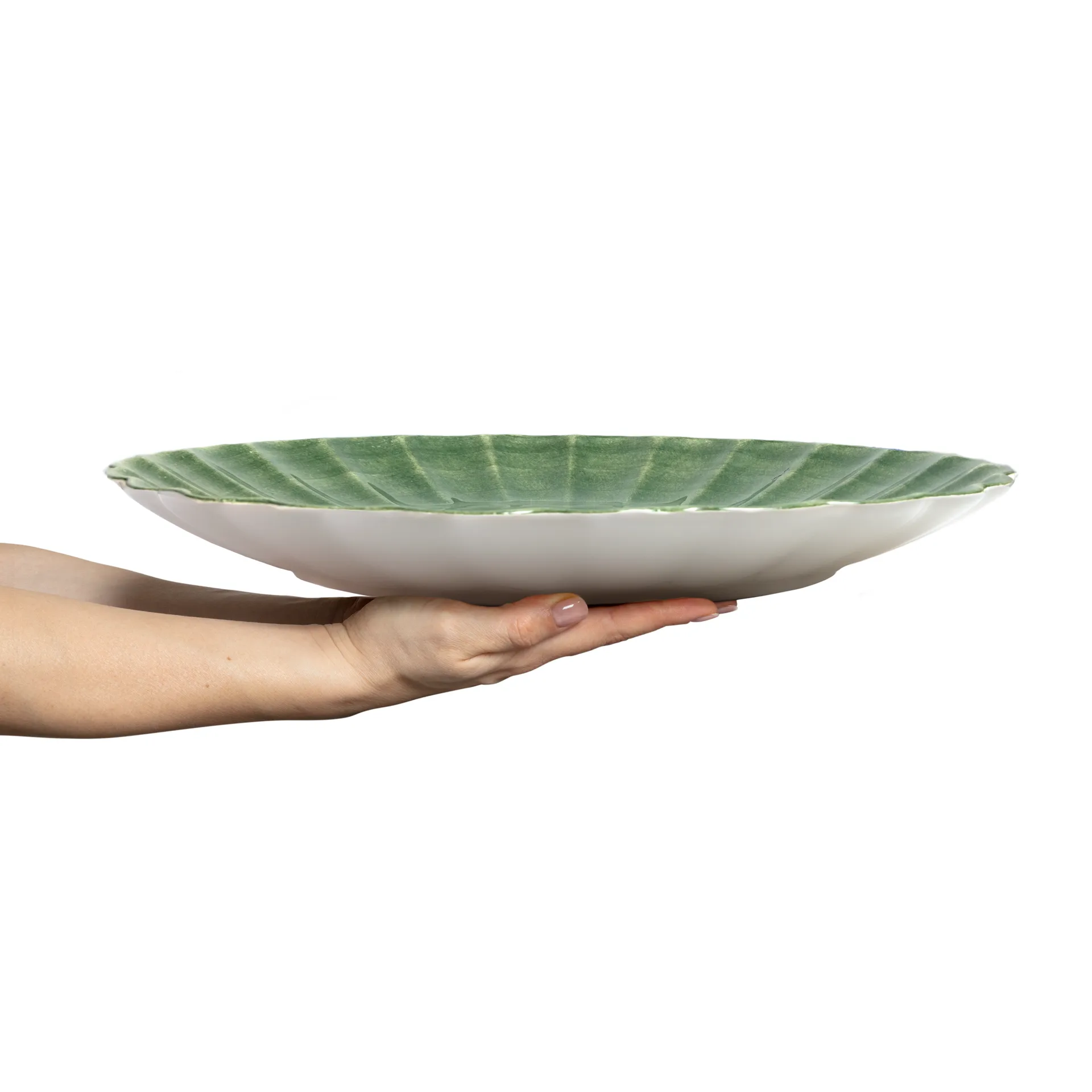 Oyster fat rund 42 cm, Forest green Mateus