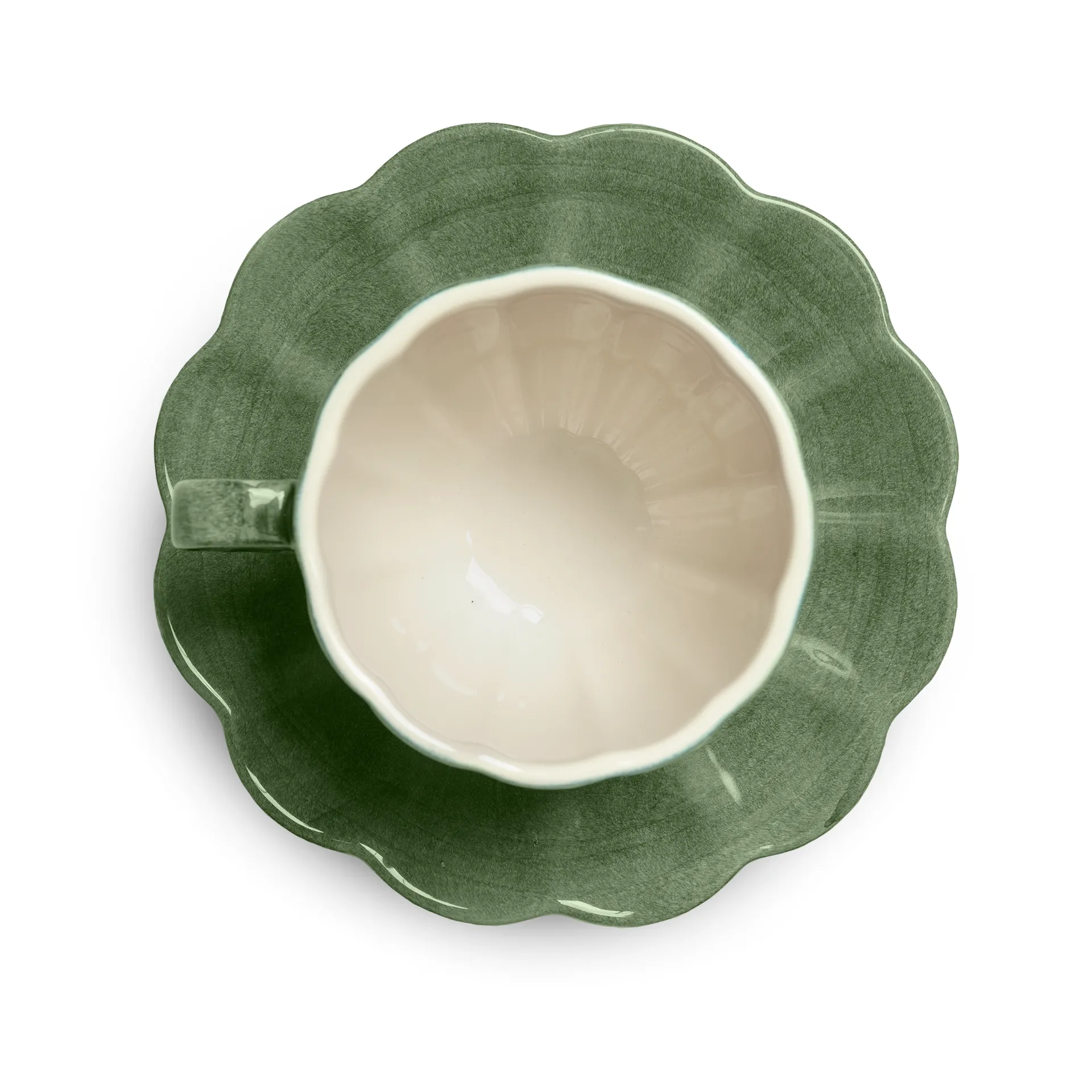 Oyster kopp med fat 25 cl, Forest green Mateus