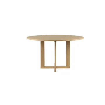 Arv matbord ⌀130 cm - Vitpigmenterad mattlackad ek - Mavis