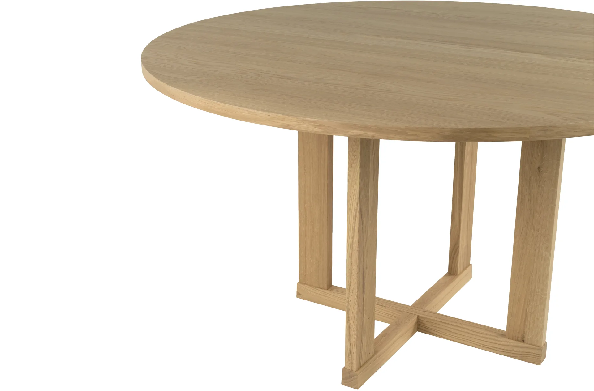 Arv matbord ⌀130 cm, Vitpigmenterad mattlackad ek Mavis