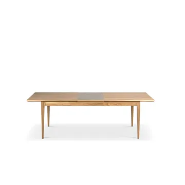 Höllviken matbord - Ek vitpigmenterad mattlack-1 ilägg-kalksten á 50 cm - Mavis