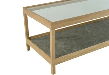 Ima soffbord 125x50 cm - Vitpig. mattlackad ek, kalksten - Mavis