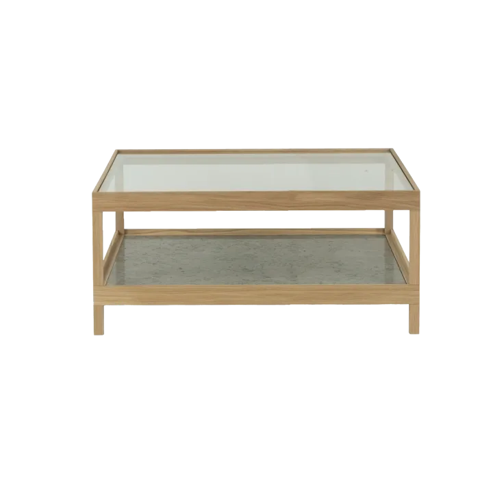 Ima soffbord 90x90 cm - Vitpig. mattlackad ek, kalksten - Mavis