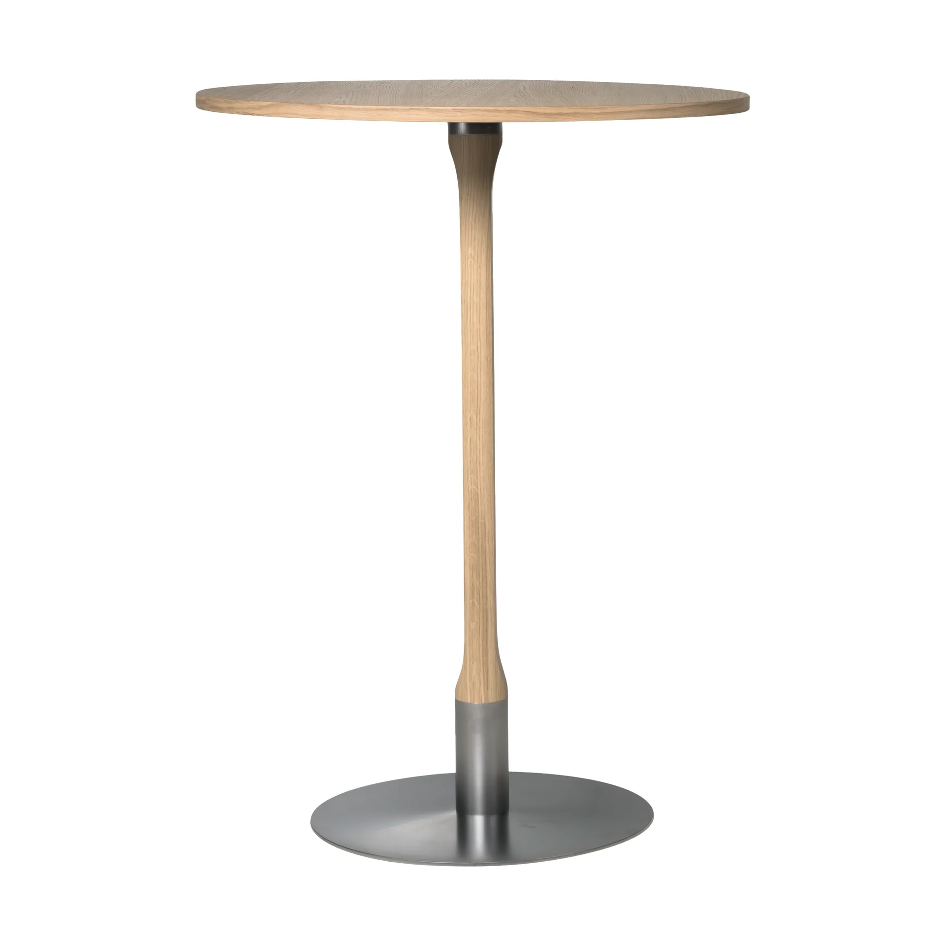 Rod barbord Ø70 cm, Vitpigmenterad mattlackad ek Mavis
