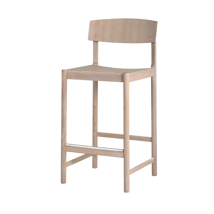 Rod barstol 65 cm - Vit vaxoljad ek - Mavis