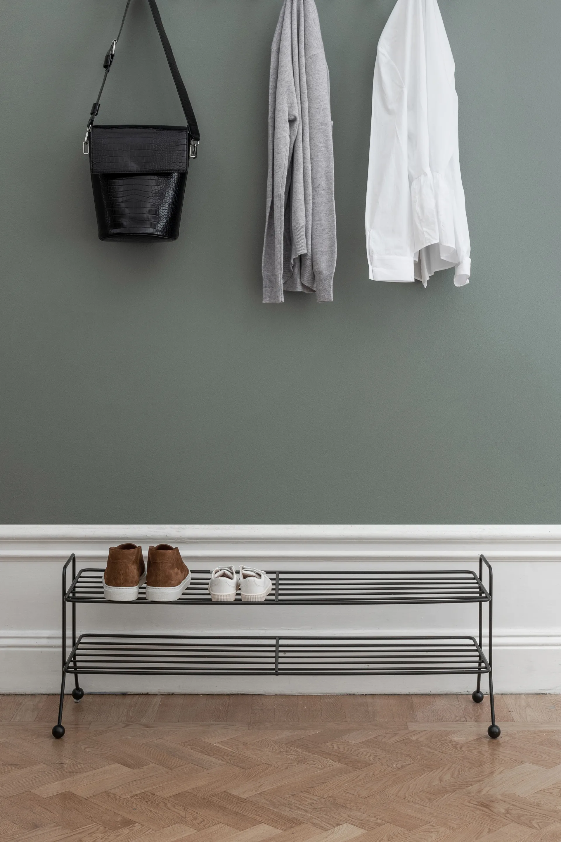 Bill Shoe Shelf L skohylla, Svart Maze