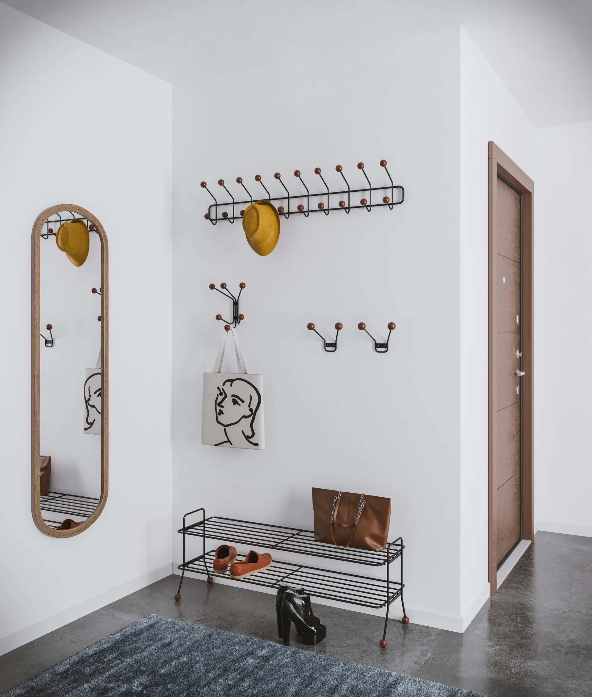 Bill Shoe Shelf L skohylla, Svart Maze