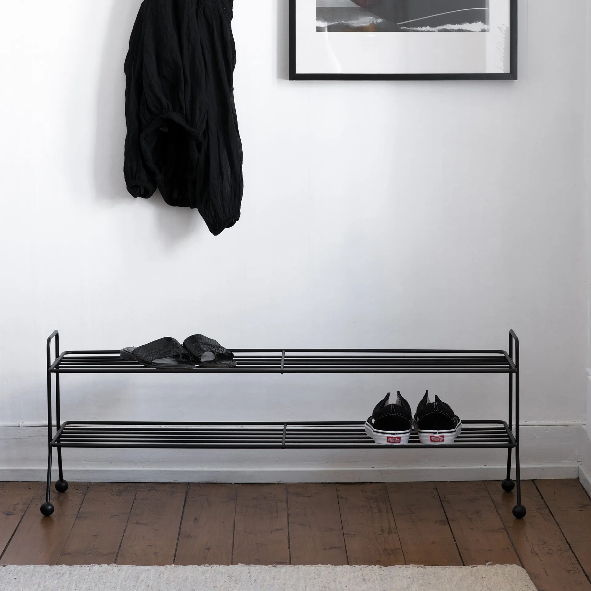 Bill Shoe Shelf L skohylla, Svart Maze