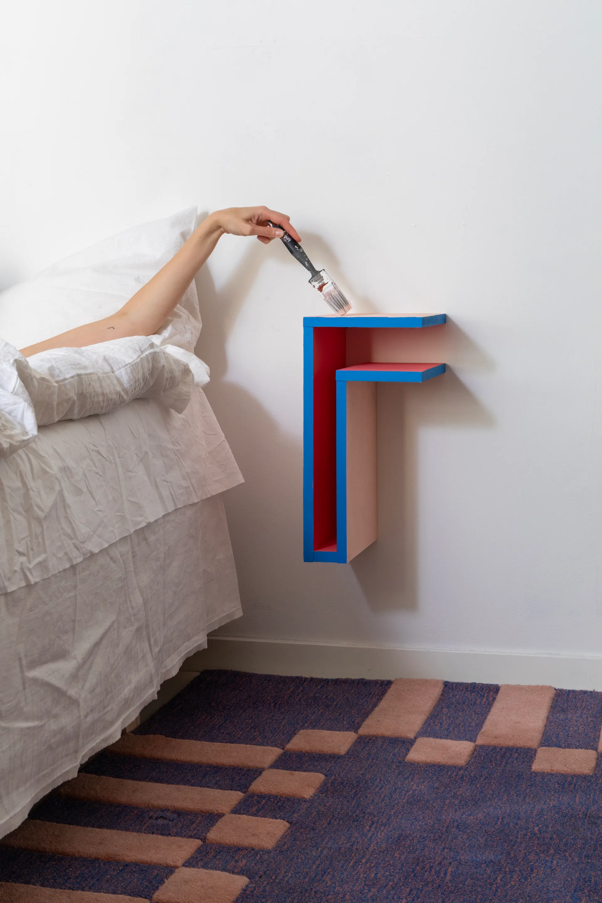 F-shelf Play DIY vägghylla, Pine, right Maze