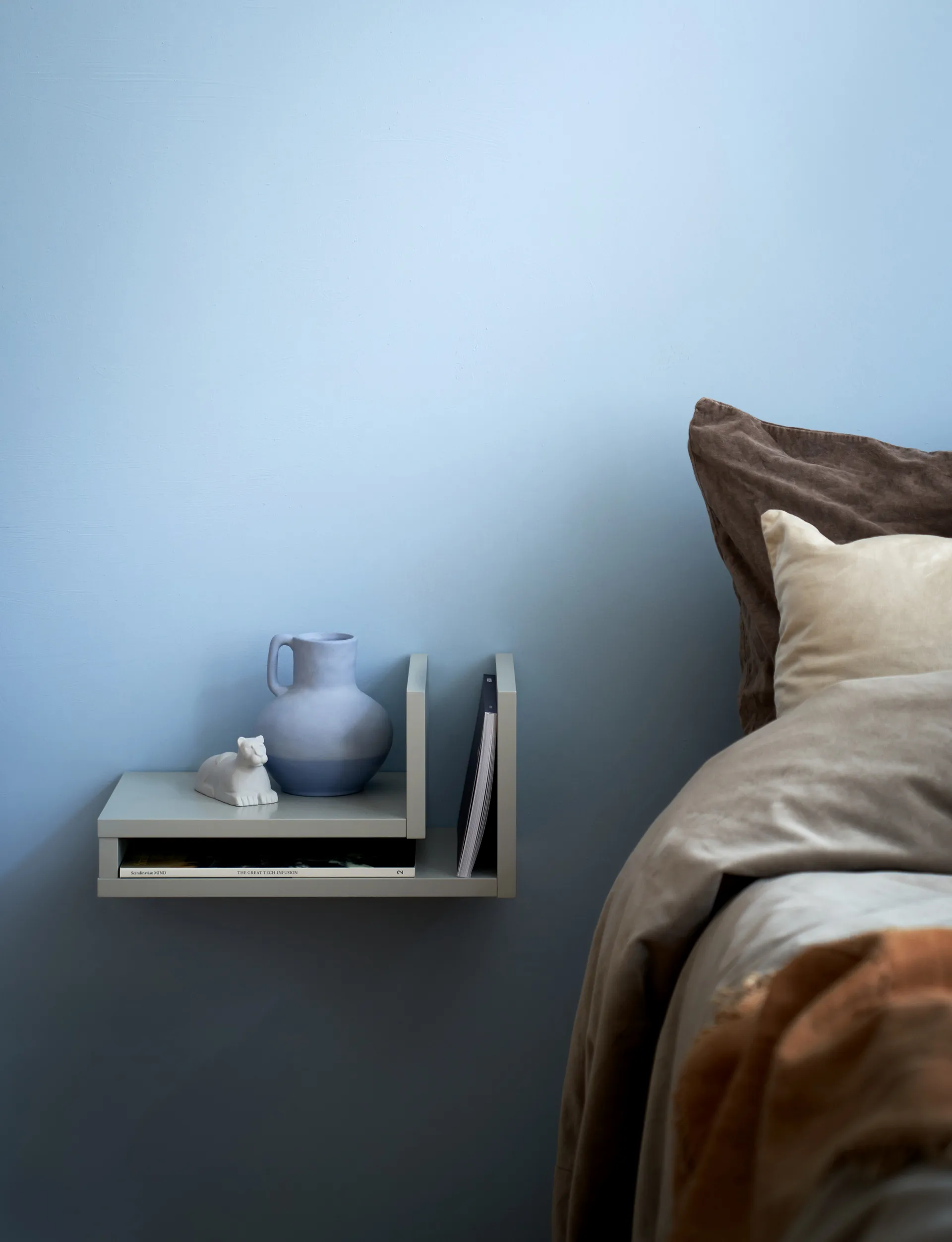 F-shelf vägghylla silk grey, Hylla åt vänster Maze