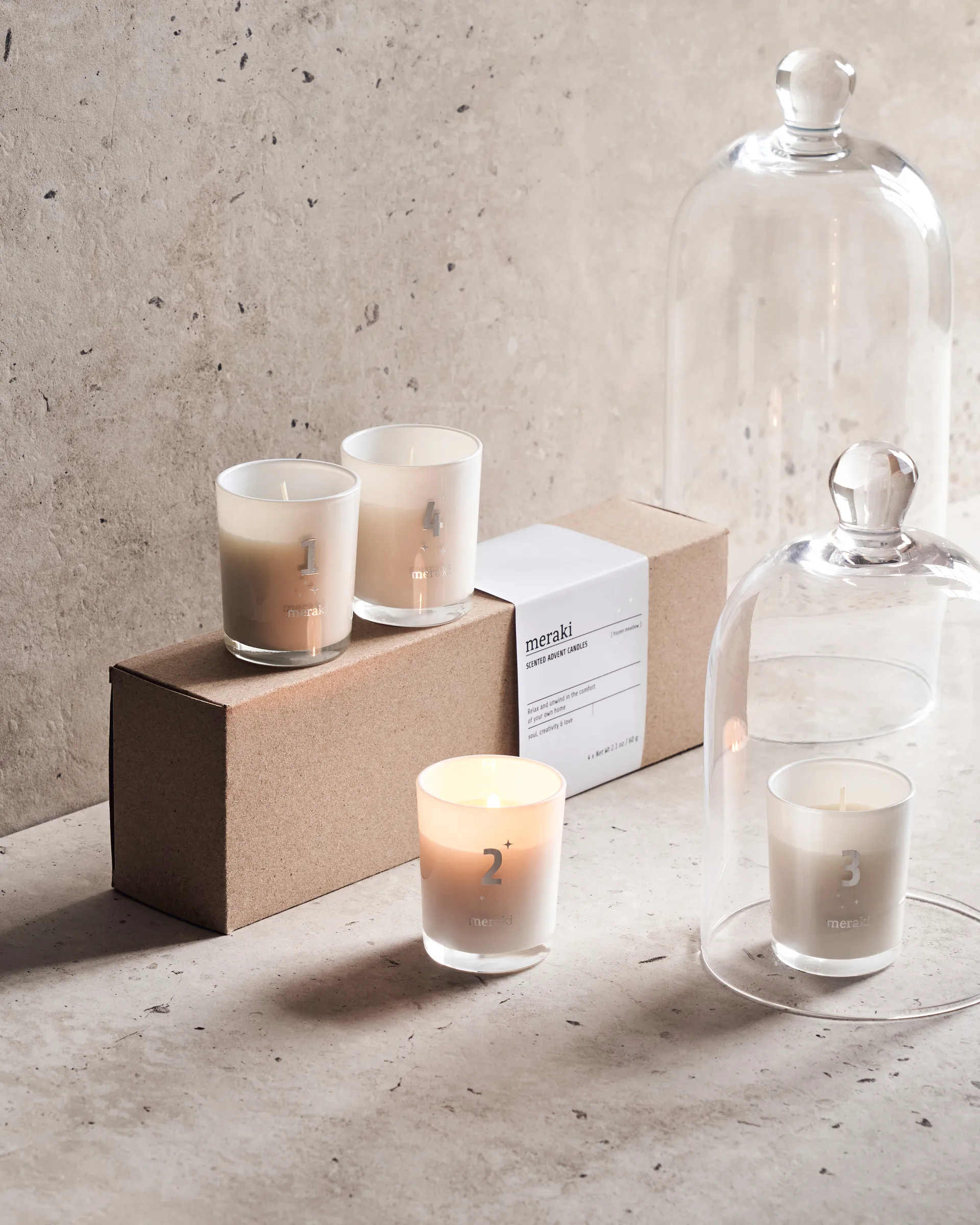 Meraki doftljus advent 4-pack, Frozen meadow Meraki