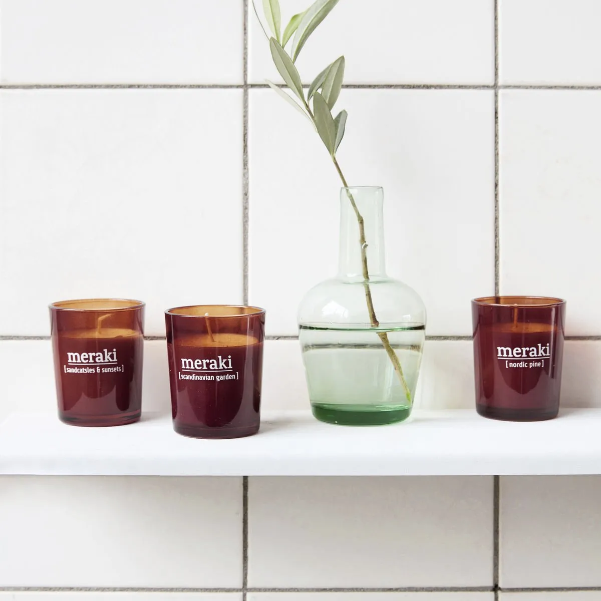Meraki doftljus brunt glas 12 timmar, Nordic pine Meraki