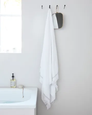 Meraki handduk vit med grå streck - 100x180 cm - Meraki