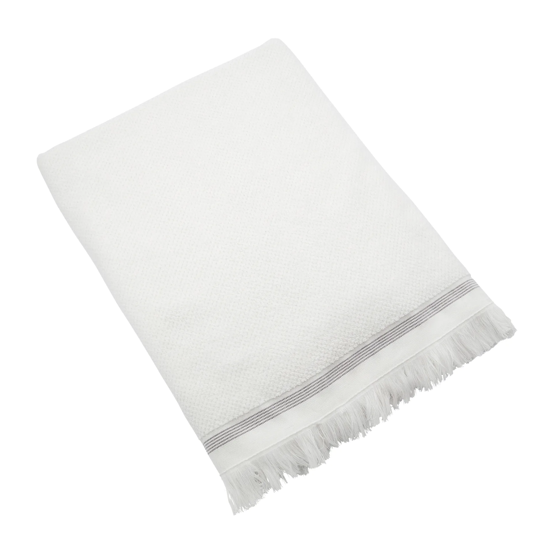 Meraki handduk vit med grå streck, 100x180 cm Meraki