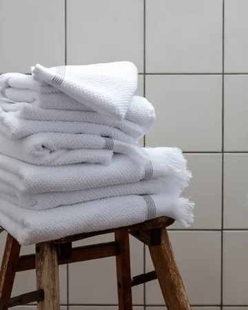 Meraki handduk vit med grå streck 3-pack - 30x30 cm - Meraki