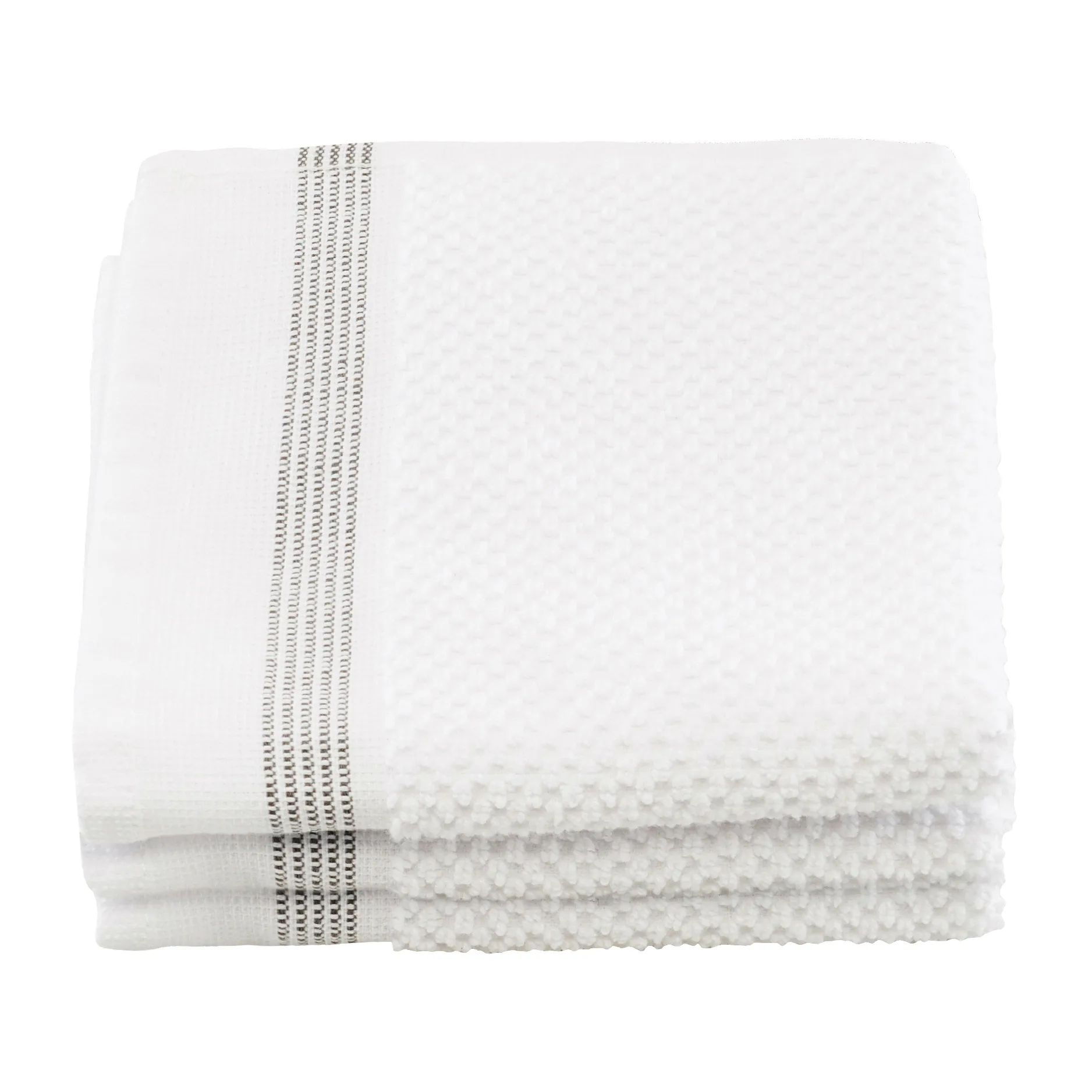 Meraki handduk vit med grå streck 3-pack, 30x30 cm Meraki
