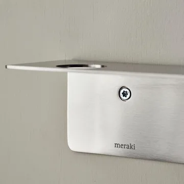 Meraki hylla med flaskhängare och krok - Borstat stål - Meraki