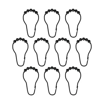 Aqua krokar till duschdraperi 10-pack - Svart - Mette Ditmer
