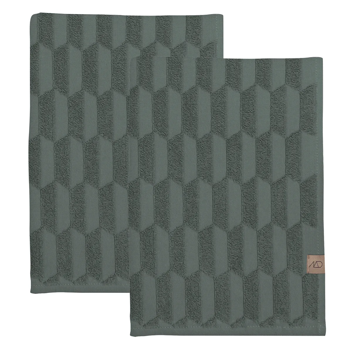 Geo gästhandduk 2-pack, Pine green Mette Ditmer