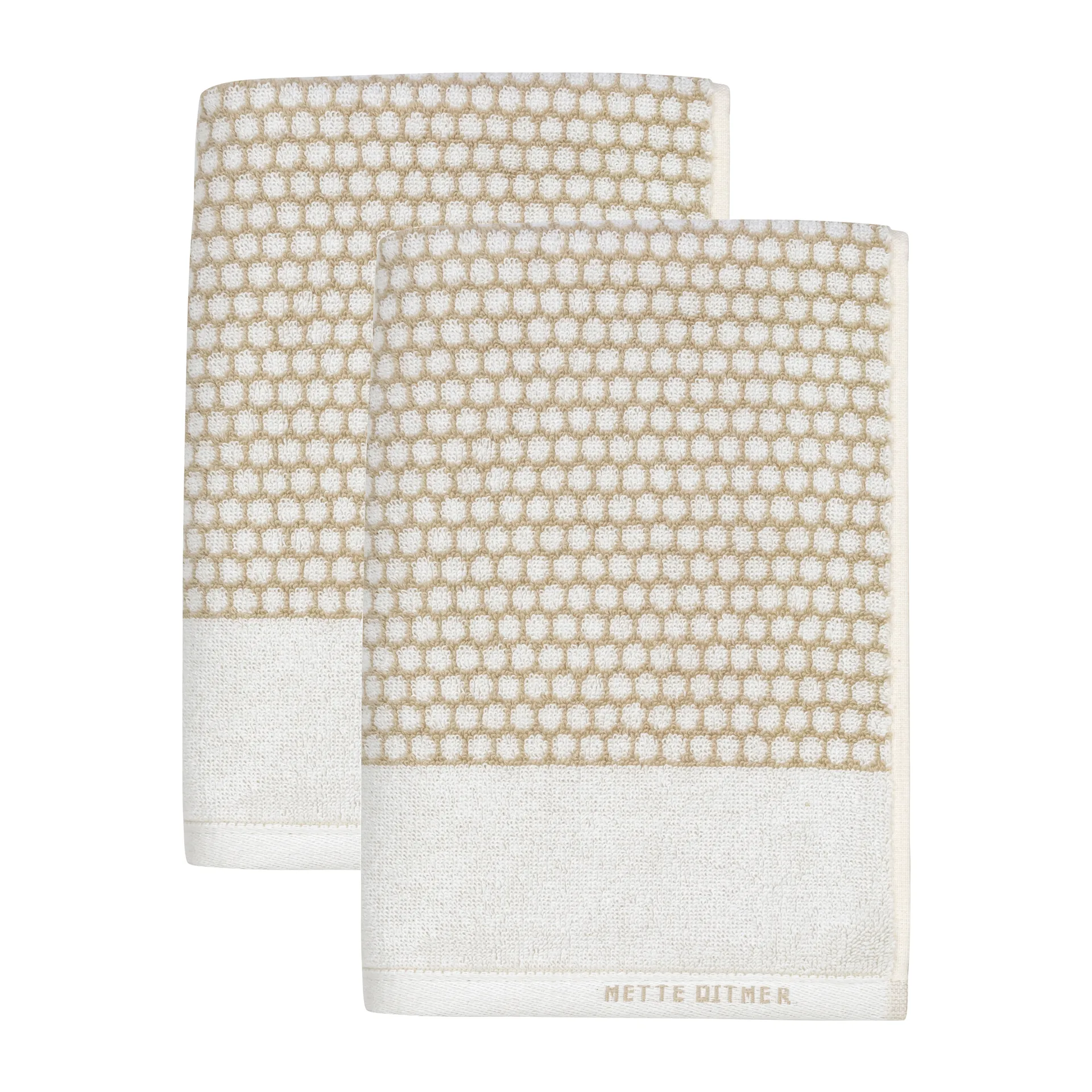 Grid gästhandduk 38x60 cm 2-pack, Sand-off white Mette Ditmer