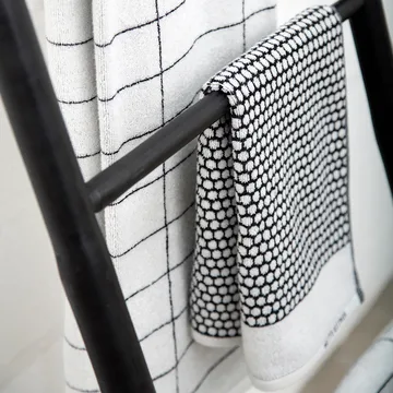 Grid gästhandduk - Svart-off white - Mette Ditmer