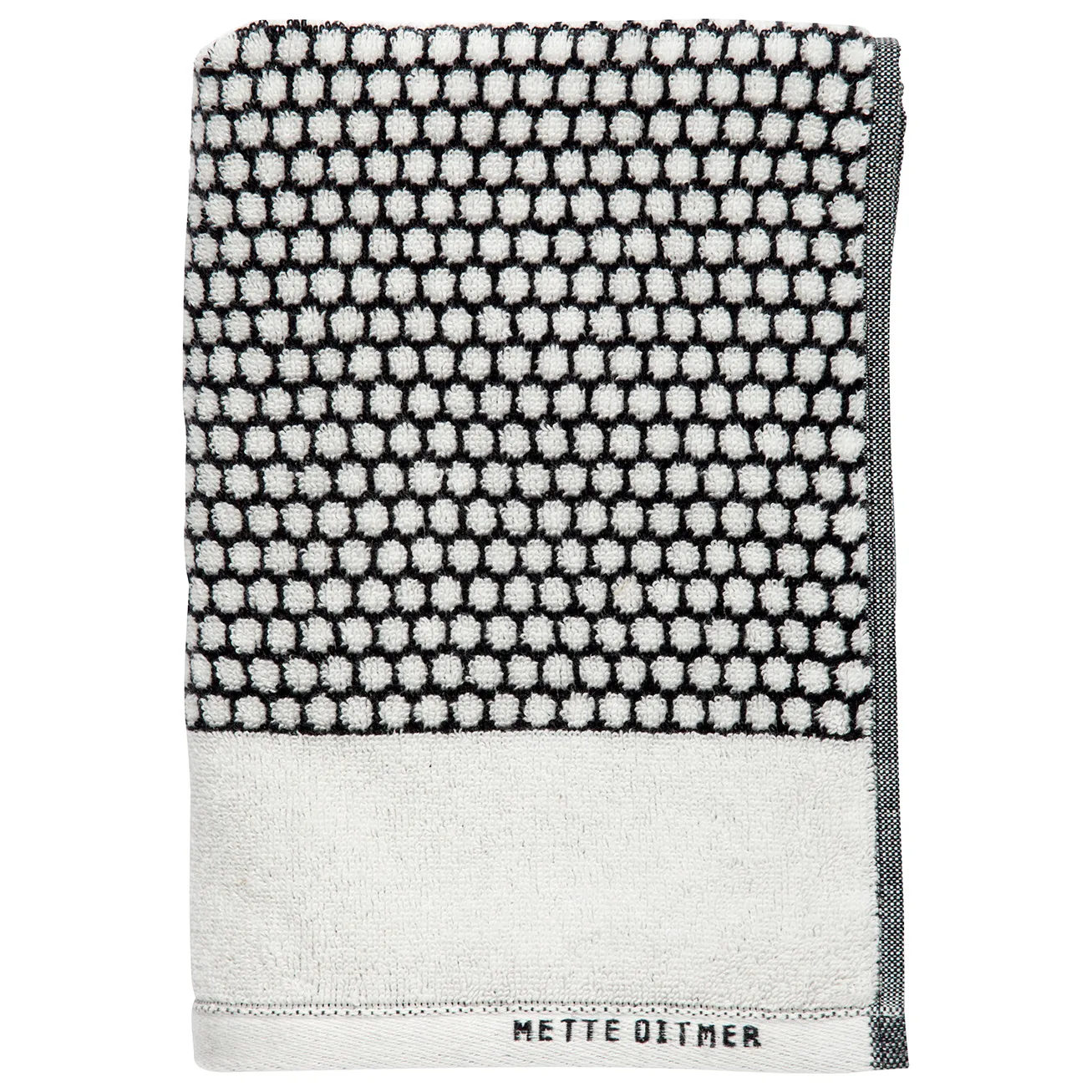 Grid handduk 50x100 cm, Svart-off white Mette Ditmer