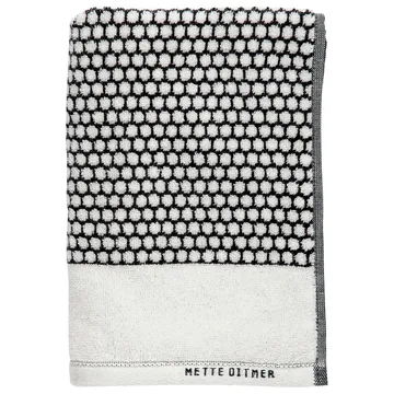 Grid handduk 50x100 cm - Svart-off white - Mette Ditmer